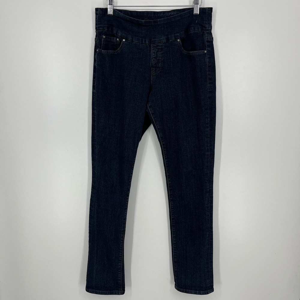 Jag Jeans Peri Pull On High Rise Slim Leg Dark Wash Denim Jeans Size 12